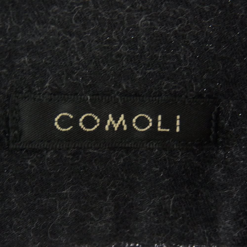 COMOLI コモリ 19AW Q03-02004 ウール シルク プルオーバー シャツ チャコール ブラック系【中古】