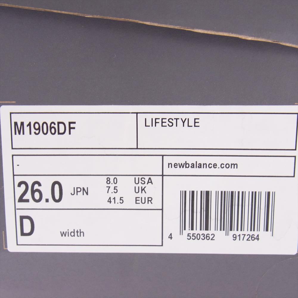 NEW BALANCE ニューバランス M1906DF レザー スエード メッシュ ランニング スニーカー ブラック系 26cm【新古品】【未使用】【中古】