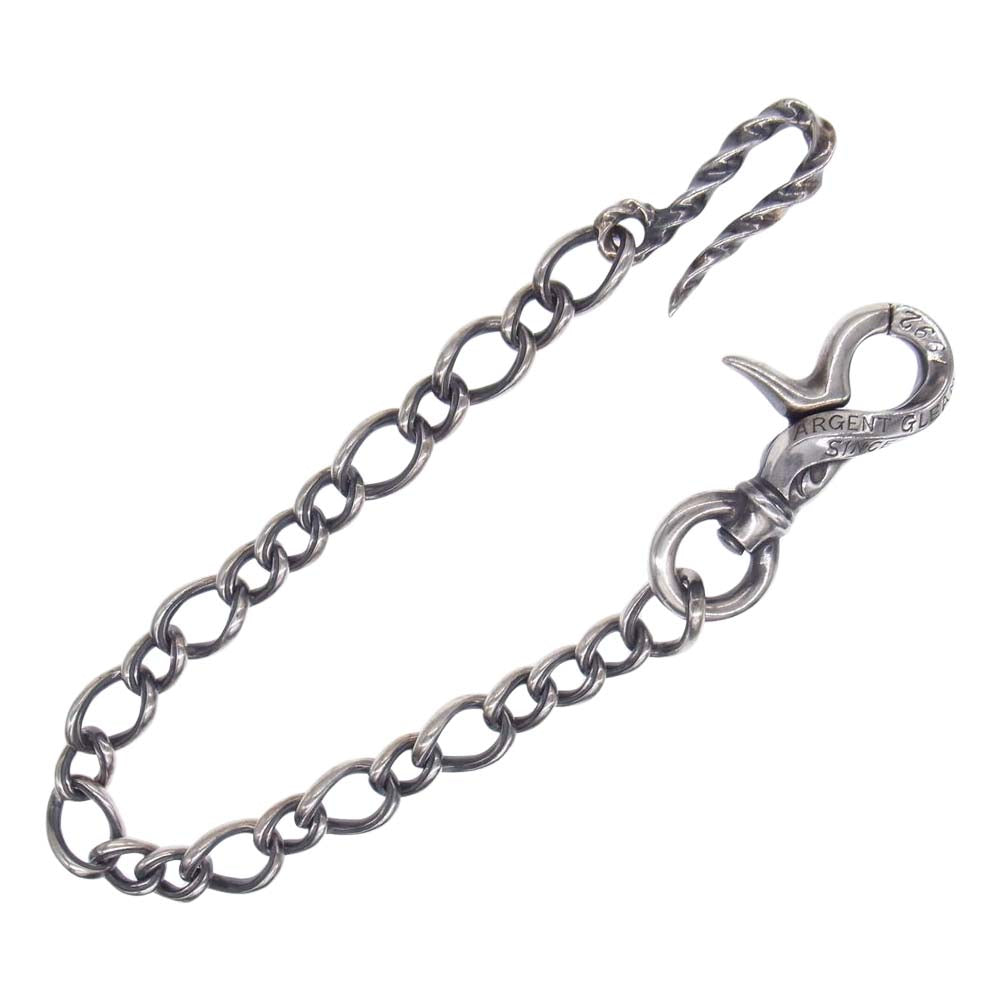 ARGENT GLEAM アージェントグリーム AC-104 GHOSTクリップ ツイストフックカスタム ウォレットチェーン シルバー系【中古】