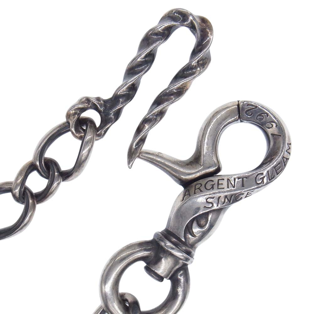 ARGENT GLEAM アージェントグリーム AC-104 GHOSTクリップ ツイストフックカスタム ウォレットチェーン シルバー系【中古】