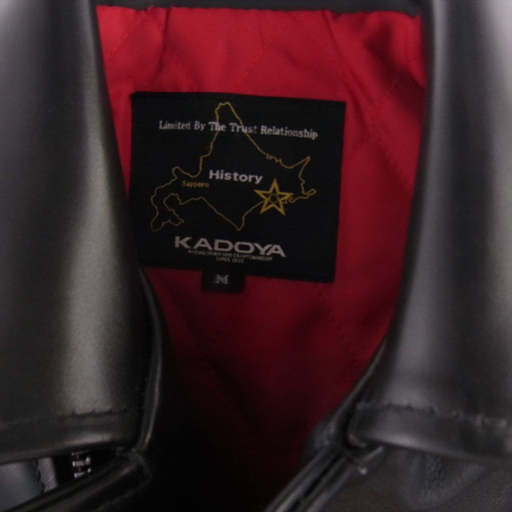 KADOYA カドヤ HISTORY SAPPORO別注 TWR-H5 ハードステア レザー ダブルライダースジャケット ブラック系 M【中古】