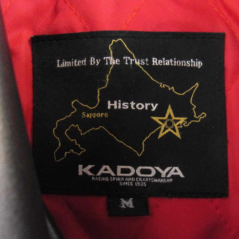 KADOYA カドヤ ジャケット HISTORY SAPPORO別注 TWR-H5 ハードステア レザー ダブルライダースジャケット ブラック系 M