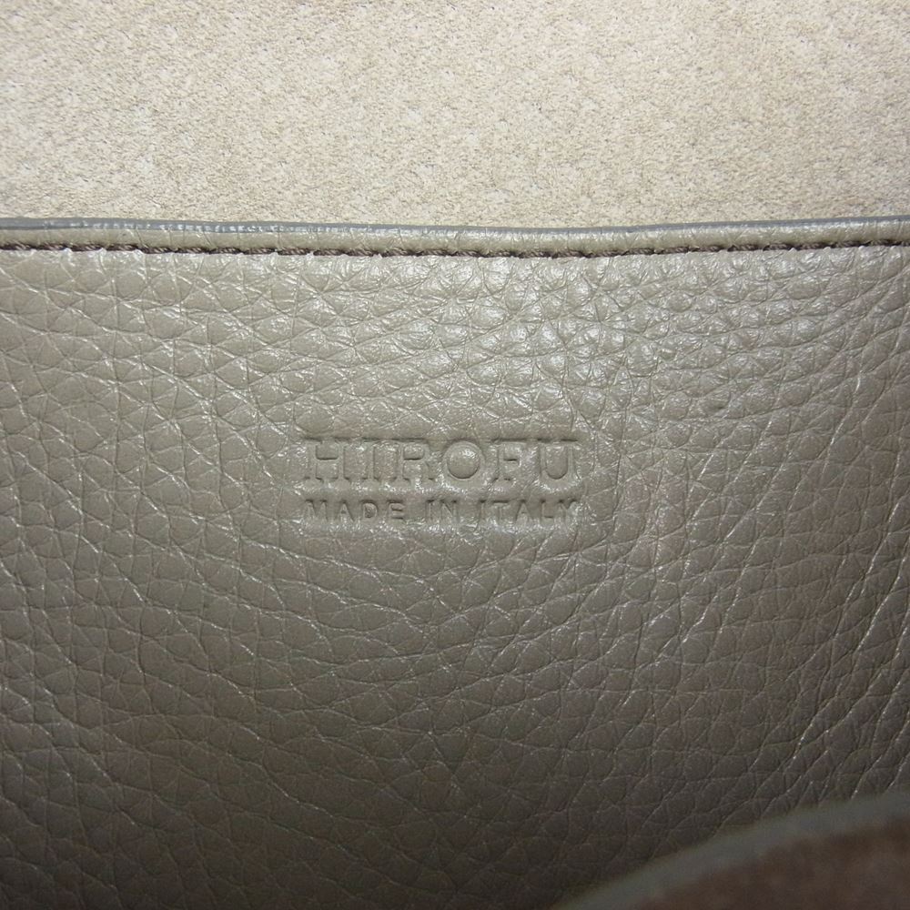 ヒロフ Hロゴ シボレザー ハンドバッグ トートバッグ グレー系【中古】