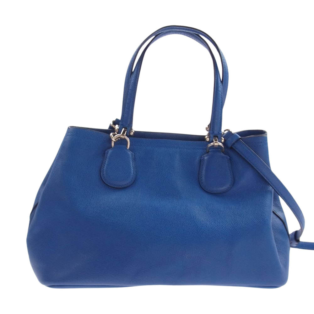 COACH コーチ レザー 2WAY ハンドバッグ ショルダーバッグ ライトブルー系【中古】