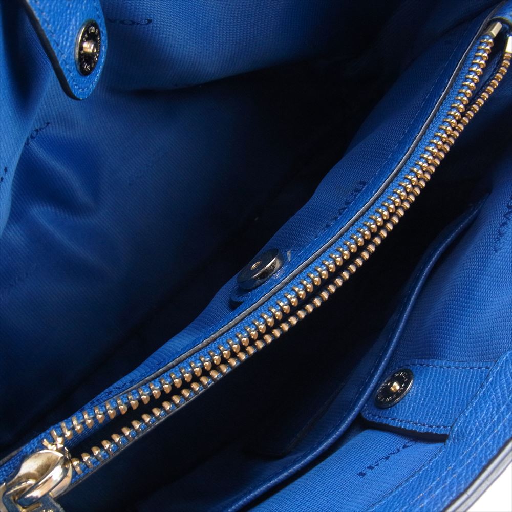 COACH コーチ レザー 2WAY ハンドバッグ ショルダーバッグ ライトブルー系【中古】