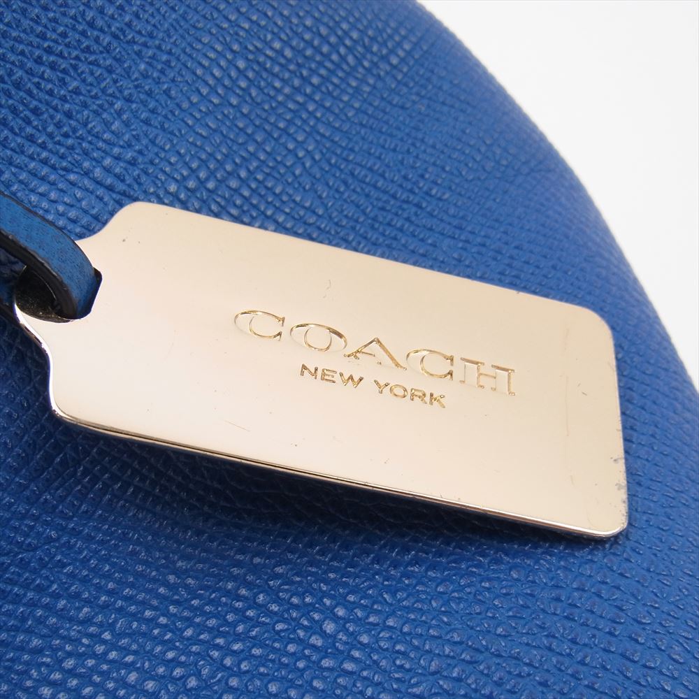 COACH コーチ レザー 2WAY ハンドバッグ ショルダーバッグ ライトブルー系【中古】
