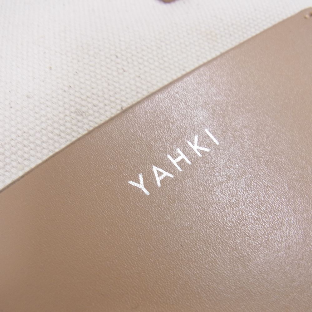 ヤーキ STUDIOUS別注 2WAYキャンバス レザー ショルダーバッグ ハンドバッグ ベージュ系【中古】