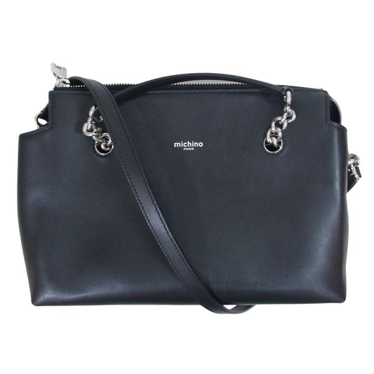 ミチノ 2WAY ショルダーバッグ ハンドバッグ ブラック系【中古】