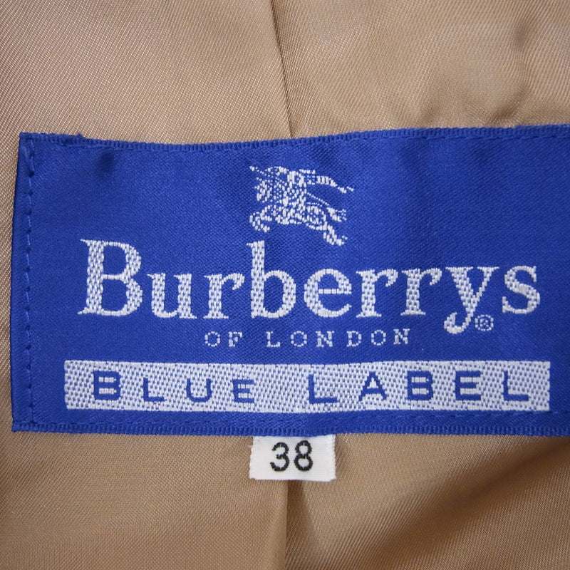 BURBERRY BLUE LABEL バーバリーブルーレーベル FNF26-731 ウール 比翼 ステンカラー ロング コート ベージュ系 38【中古】