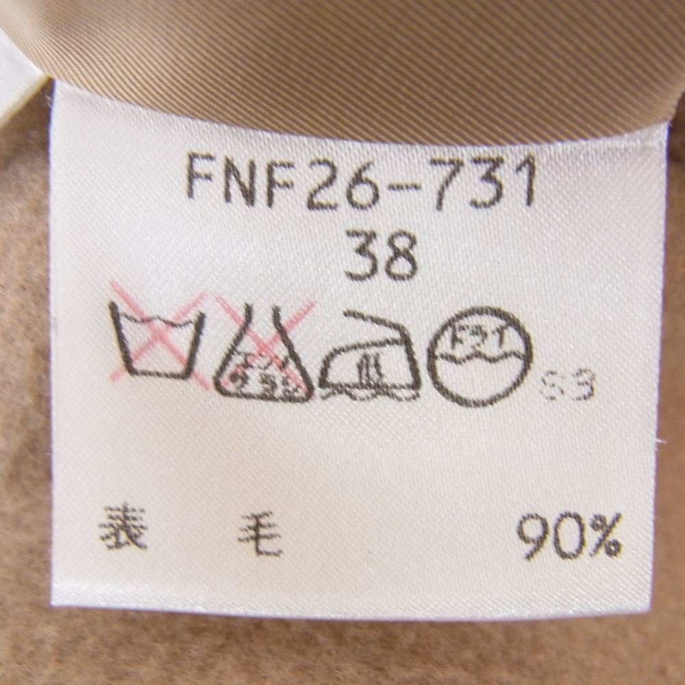 BURBERRY BLUE LABEL バーバリーブルーレーベル FNF26-731 ウール 比翼 ステンカラー ロング コート ベージュ系 38【中古】