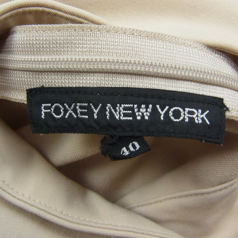 FOXEY フォクシー 18208-SHSAE34 NEWYORK ニューヨーク スタンドカラー ノースリーブ ワンピース ベージュ系 40【中古】