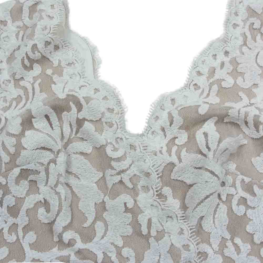 TADASHI SHOJI 3K896MX EMBROIDERED SHEATH LACE DRESS エンブロイダリー レース ノースリーブ タイト ドレスワンピース ベージュ ホワイト系 4【中古】