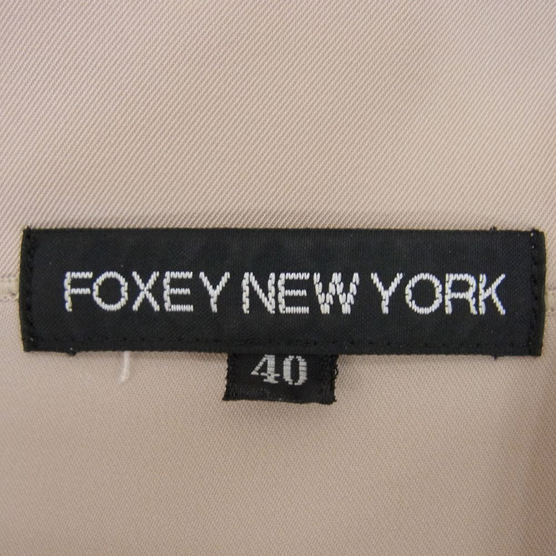 FOXEY フォクシー 23813-SPSAN55 NEWYORK ニューヨーク 裾プリーツ加工 ウエストポイント チェスターコート ベージュ系 40【中古】