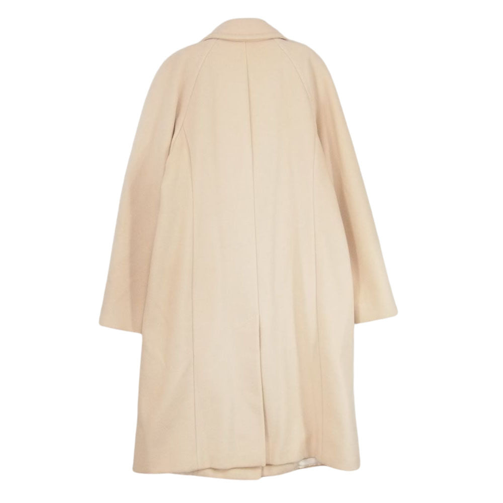 MAX MARA マックスマーラ RN73136 イタリア製 白タグ ヴァージンウール カシミヤ混 ダブル ロングコート オフホワイト系 36【中古】