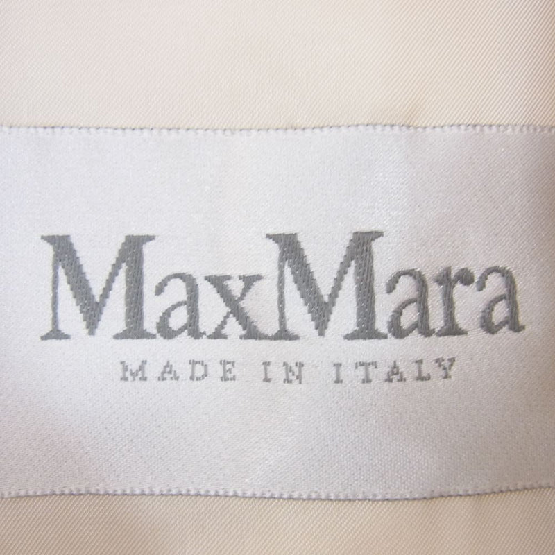 MAX MARA マックスマーラ RN73136 イタリア製 白タグ ヴァージンウール カシミヤ混 ダブル ロングコート オフホワイト系 36【中古】