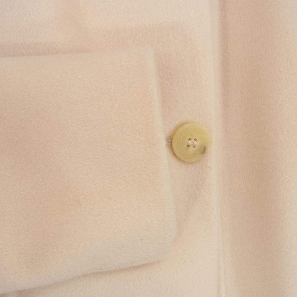 MAX MARA マックスマーラ RN73136 イタリア製 白タグ ヴァージンウール カシミヤ混 ダブル ロングコート オフホワイト系 36【中古】