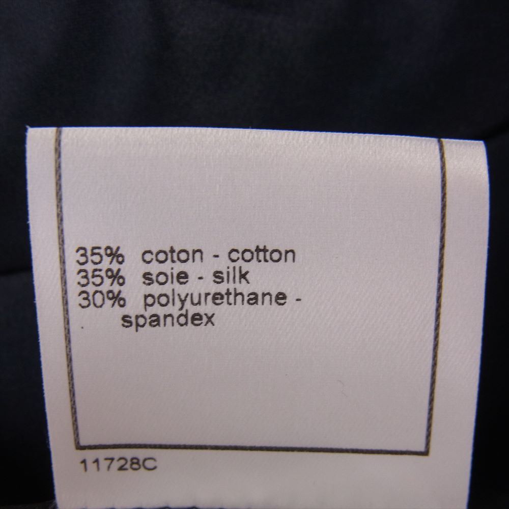 CHANEL シャネル P17718V09725 コットン シルク混 ココマークボタン コットン ダブル トレンチコート ダークネイビー系 40【中古】