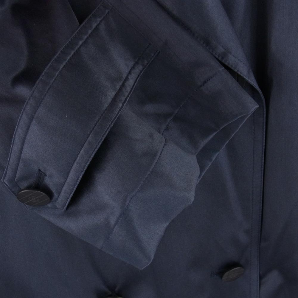 CHANEL シャネル P17718V09725 コットン シルク混 ココマークボタン コットン ダブル トレンチコート ダークネイビー系 40【中古】