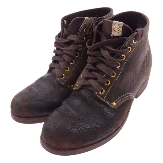 VISVIM ビズビム 19AW 0119102002007 BRIGADIER BOOTS FOLK F.I.L. EXCLUSIVE ブリガディア ブーツ 泥染め レザー ブーツ ダークブラウン系 27.5㎝【中古】