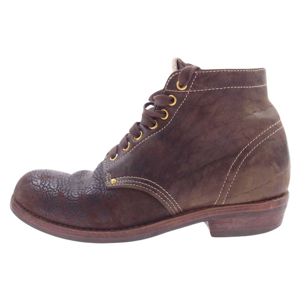 VISVIM ビズビム 19AW 0119102002007 BRIGADIER BOOTS FOLK F.I.L. EXCLUSIVE ブリガディア ブーツ 泥染め レザー ブーツ ダークブラウン系 27.5㎝【中古】