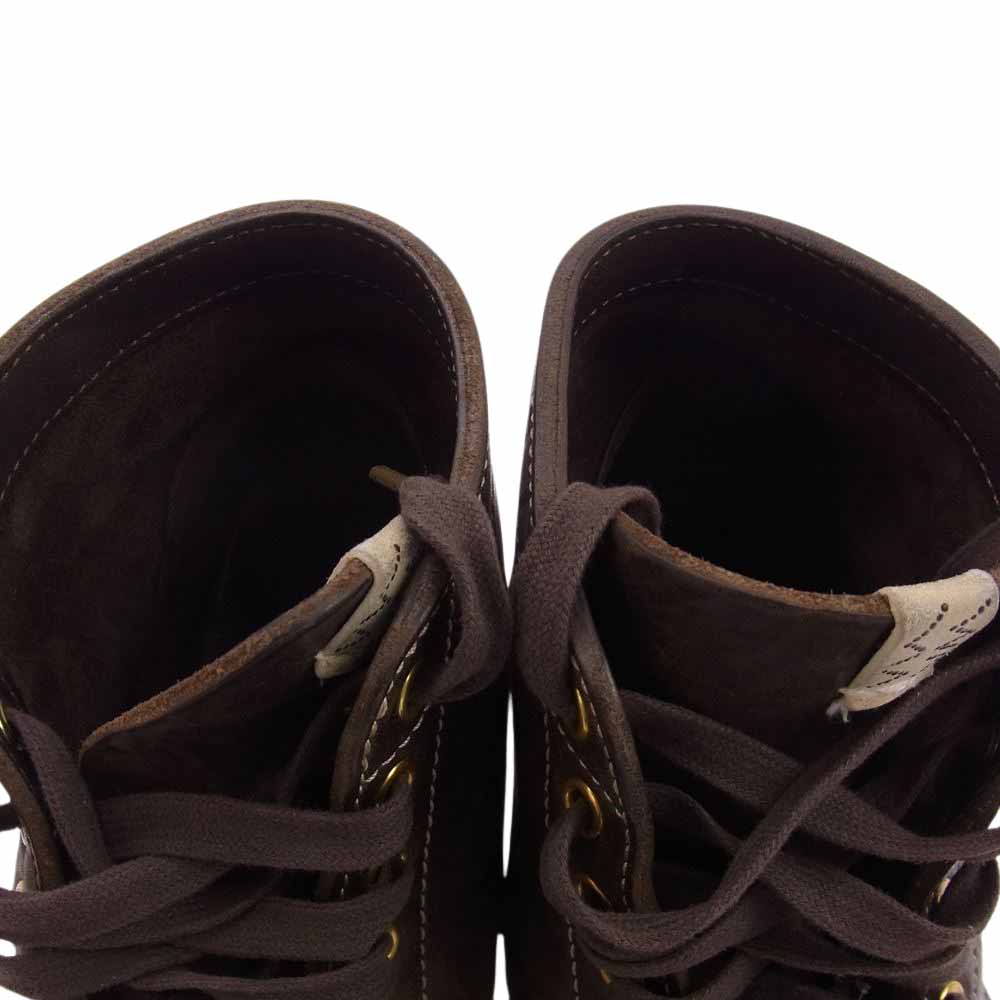 VISVIM ビズビム 19AW 0119102002007 BRIGADIER BOOTS FOLK F.I.L. EXCLUSIVE ブリガディア ブーツ 泥染め レザー ブーツ ダークブラウン系 27.5㎝【中古】