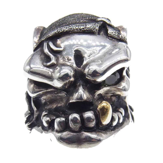 STARLIN GEAR スターリンギア 購入時ギャランティ付属 2017 ハロウィン限定 22K ゴブリン Limited ver. ＃19 リミテッドエディション ファング/グリーントルマリン テクスチャー リング シルバー系 19号【中古】