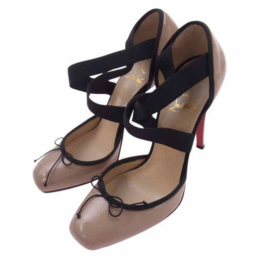 Christian Louboutin クリスチャンルブタン 3110613 THESMAMA リボン ツートーン パンプス ベージュ系 38【中古】
