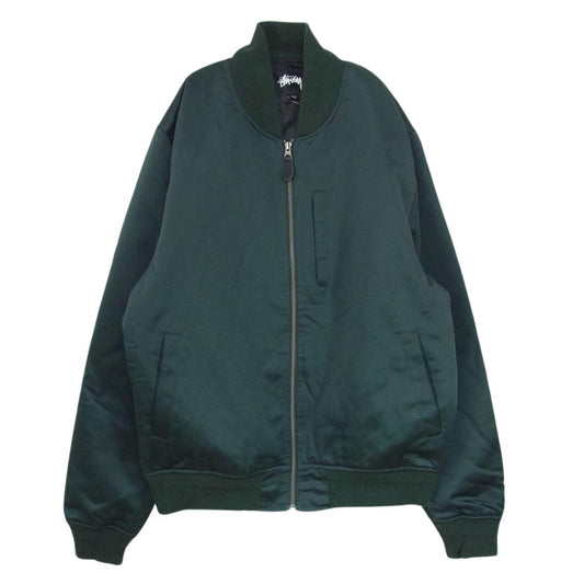 STUSSY ステューシー ナイロン ボンバー ジャケット グリーン系 L【中古】