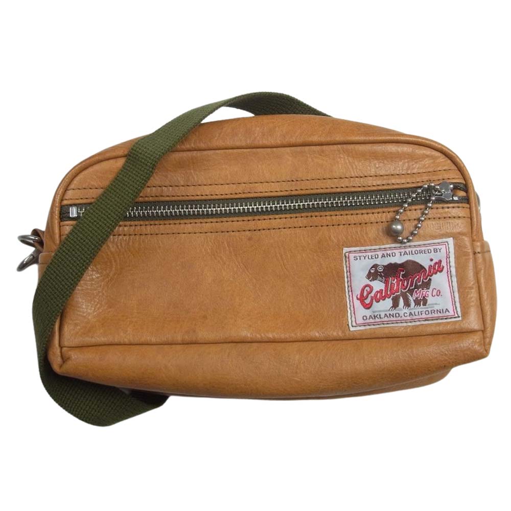 レインボーカントリー ホースハイド レザーショルダーバッグ キャメル ブラウン系【中古】