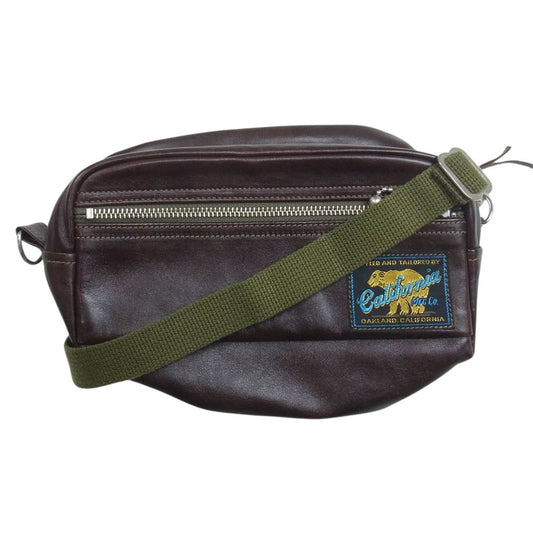 レインボーカントリー ホースハイド レザーショルダーバッグ ブラウン ダークブラウン系【中古】