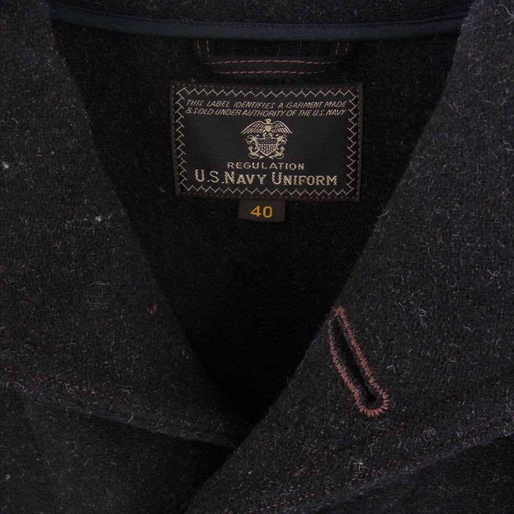 Buzz Rickson's バズリクソンズ BR13877 SUBMARINE CLOTHING WINTER WOOLIN U.S.NAVY UNIFORM サブマリン ウールコート ブラック系 40【中古】