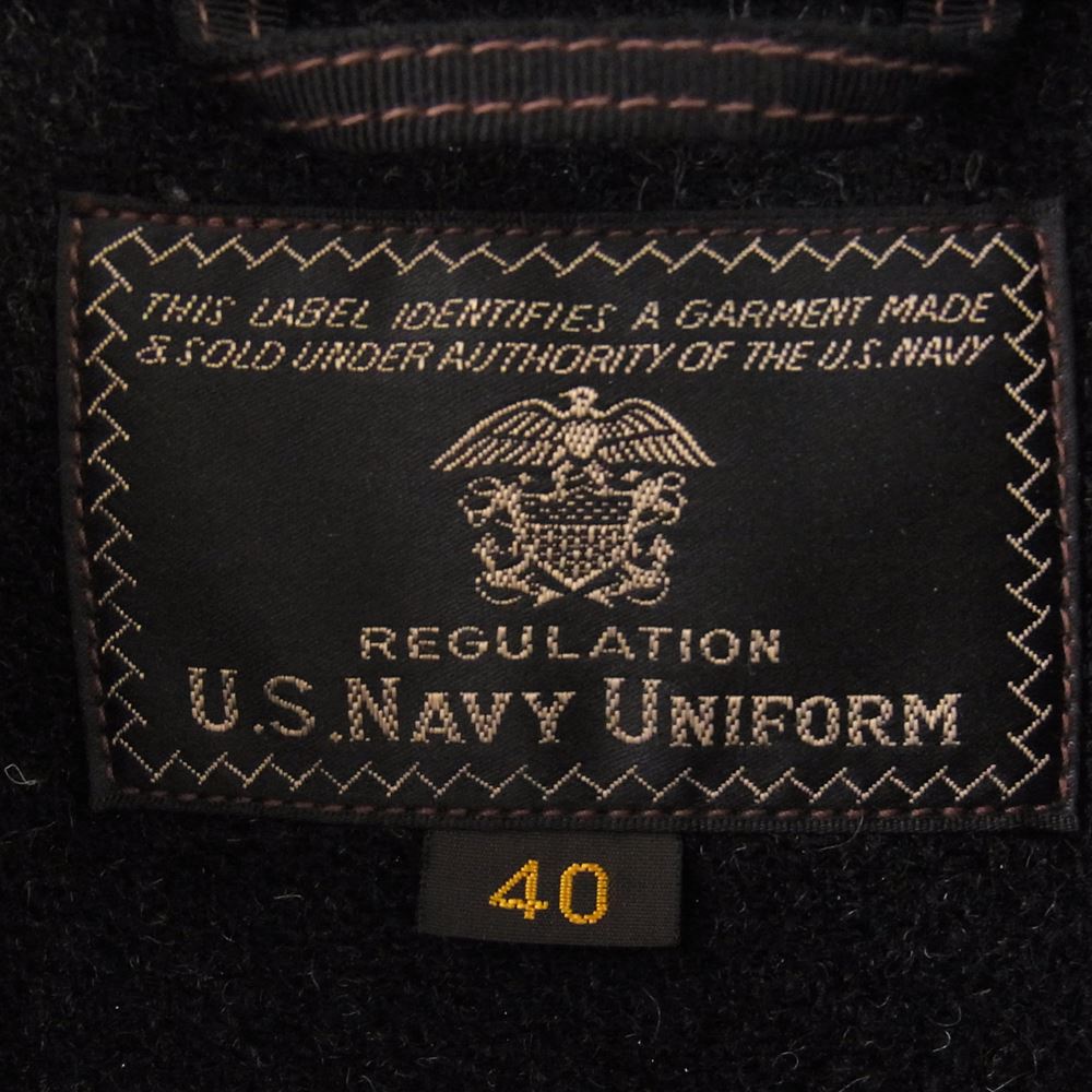 Buzz Rickson's バズリクソンズ BR13877 SUBMARINE CLOTHING WINTER WOOLIN U.S.NAVY UNIFORM サブマリン ウールコート ブラック系 40【中古】