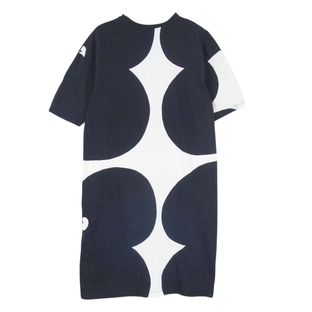 marimekko マリメッコ 半袖 ワンピース ブラック系 ホワイト系 M【中古】