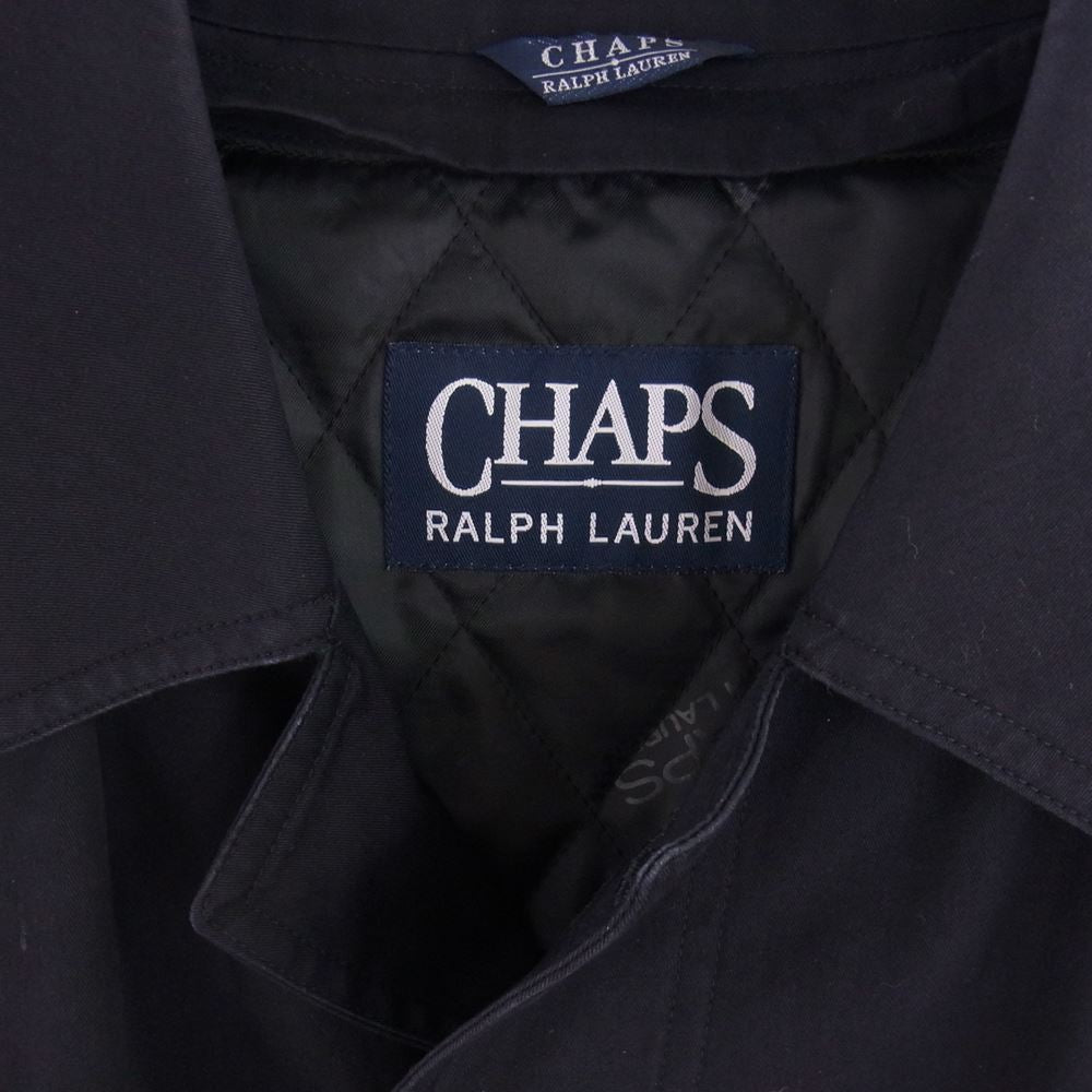RALPH LAUREN ラルフローレン CHAPS 着脱可能裏地キルティングライナー付属 ステンカラー コート ブラック系 L【中古】