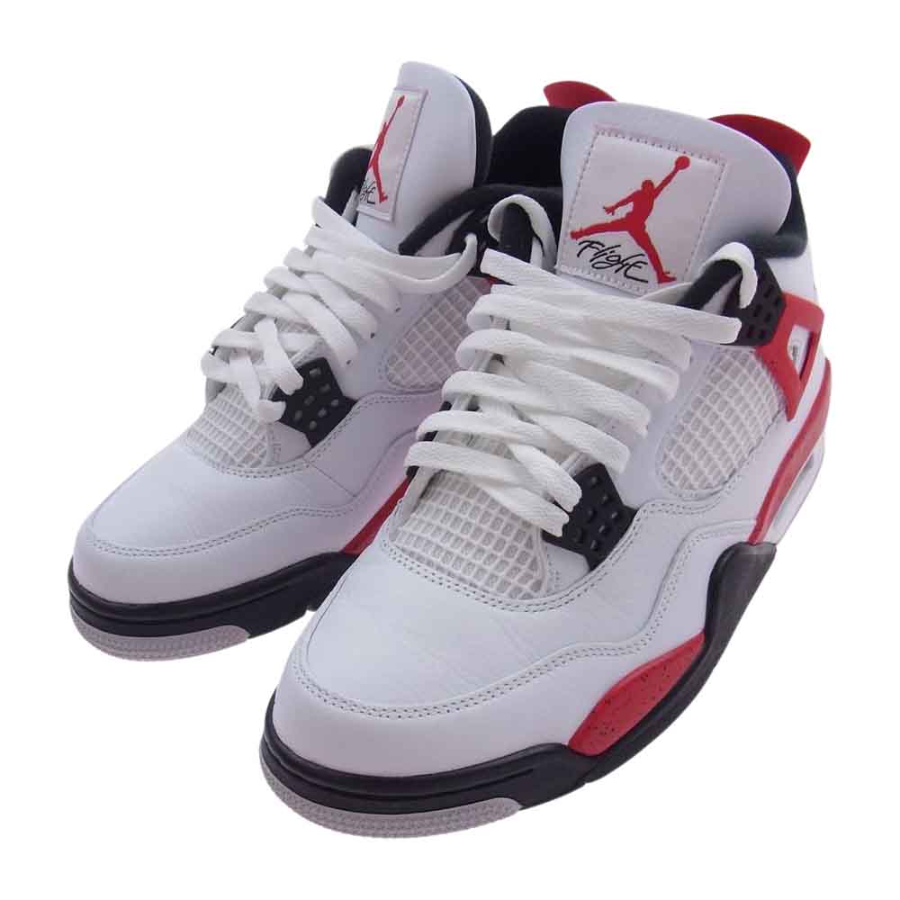 NIKE ナイキ DH6927-161 Air Jordan 4 Retro Red Cement AJ1 エアジョーダン レトロ レッドセメント スニーカー ホワイト系 ブラック系 レッド系 27cm【中古】