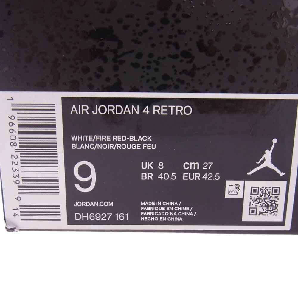 NIKE ナイキ DH6927-161 Air Jordan 4 Retro Red Cement AJ1 エアジョーダン レトロ レッドセメント スニーカー ホワイト系 ブラック系 レッド系 27cm【中古】
