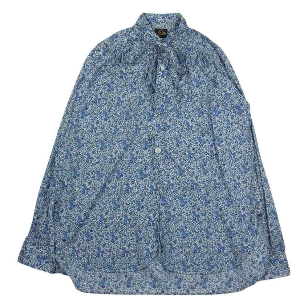 Needles ニードルス GL195 Ascot Collar EDW Gather Shirt アスコット カラー ギャザー シャツ 長袖 ブルー系 M【中古】