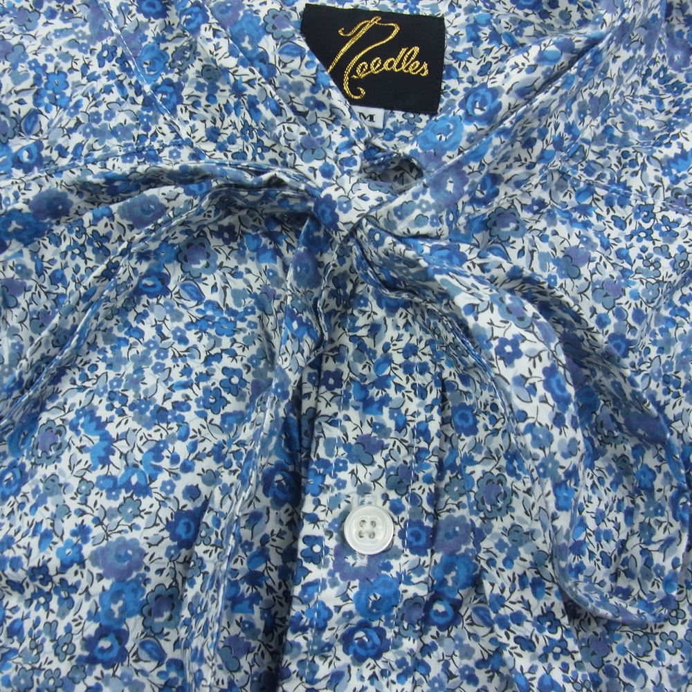 Needles ニードルス GL195 Ascot Collar EDW Gather Shirt アスコット カラー ギャザー シャツ 長袖 ブルー系 M【中古】
