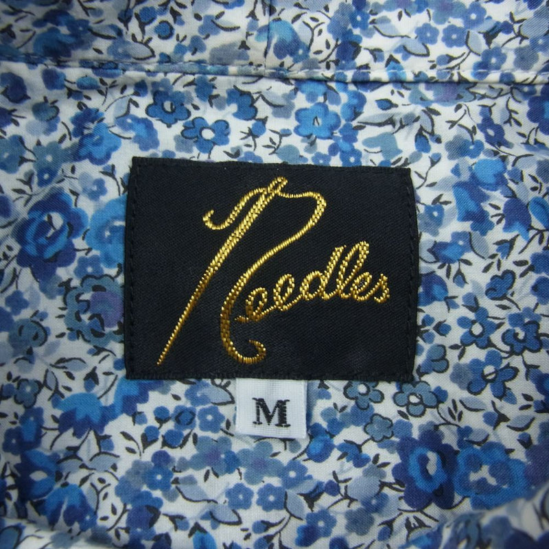 Needles ニードルス GL195 Ascot Collar EDW Gather Shirt アスコット カラー ギャザー シャツ 長袖 ブルー系 M【中古】