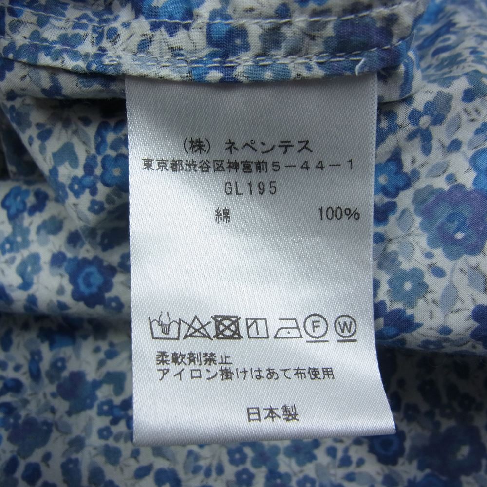 Needles ニードルス GL195 Ascot Collar EDW Gather Shirt アスコット カラー ギャザー シャツ 長袖 ブルー系 M【中古】