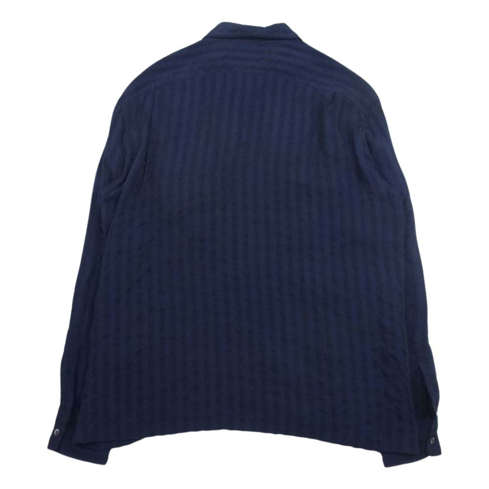 TOGA トーガ 20AW TV02-FJ306 VIRILIS ビリリース ストライプ フリル シャツ 長袖 ネイビー系 44【中古】