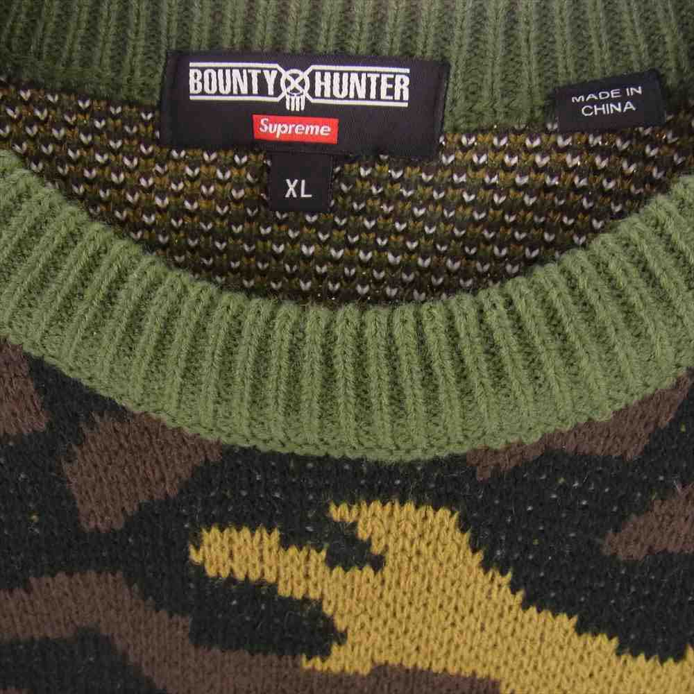 Supreme シュプリーム 23AW Bounty Hunter Sweater バウンティーハンター スカル  ウッドランドカモ クルーネック ニット カーキ系 XL【新古品】【未使用】【中古】