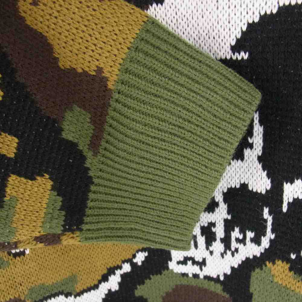 Supreme シュプリーム 23AW Bounty Hunter Sweater バウンティーハンター スカル  ウッドランドカモ クルーネック ニット カーキ系 XL【新古品】【未使用】【中古】