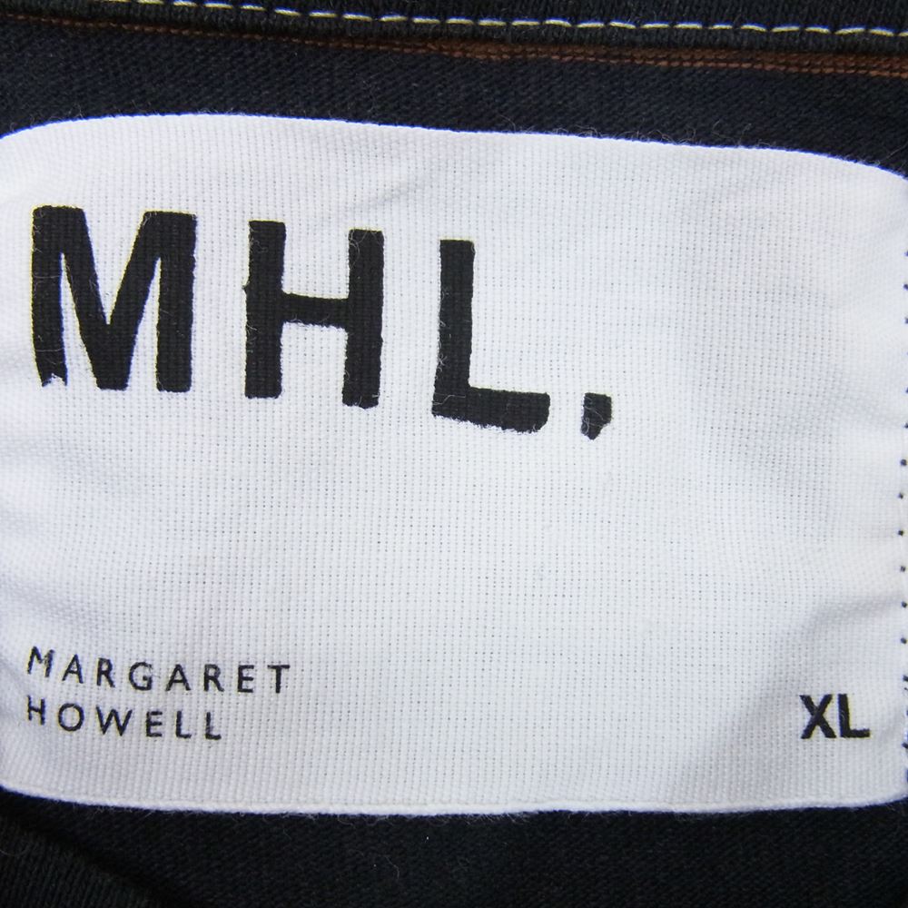 MARGARET HOWELL マーガレットハウエル 596-1166515 MHL エムエイチエル ボーダー カットソー ブラウン系 ダークネイビー系 XL【中古】
