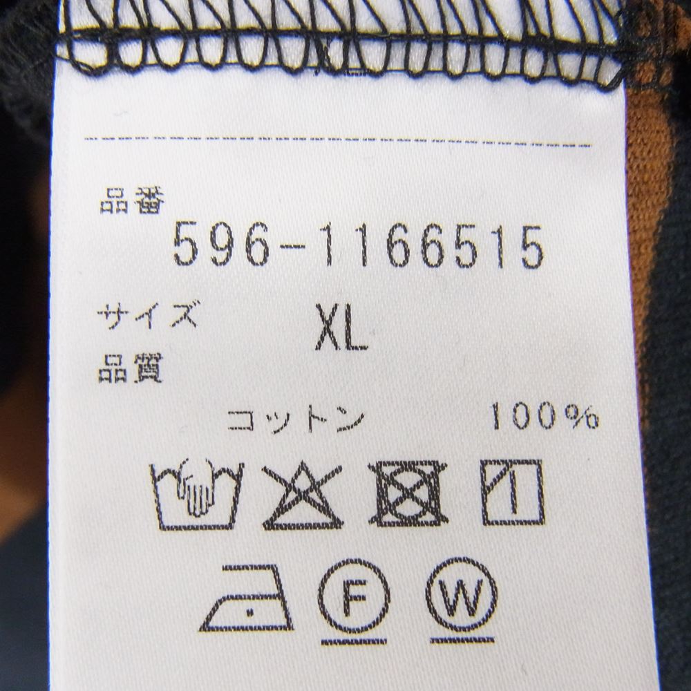 MARGARET HOWELL マーガレットハウエル 596-1166515 MHL エムエイチエル ボーダー カットソー ブラウン系 ダークネイビー系 XL【中古】