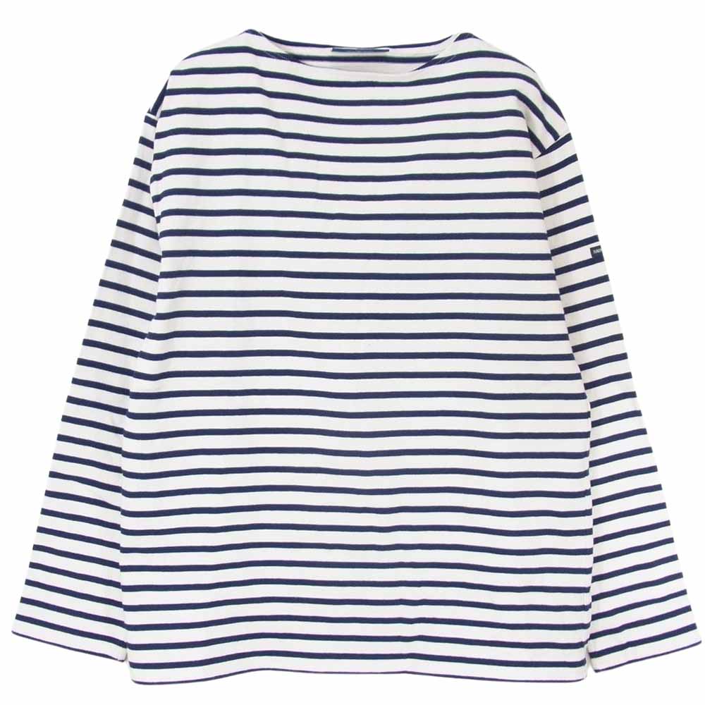 SAINT JAMES セントジェームス OUESSANT BORDER ウエッソン ボーダー カットソー オフホワイト系 ダークネイビー系 6【美品】【中古】