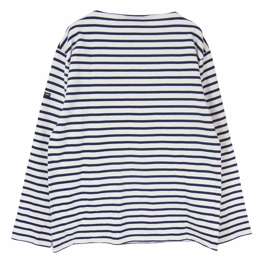 SAINT JAMES セントジェームス OUESSANT BORDER ウエッソン ボーダー カットソー オフホワイト系 ダークネイビー系 6【美品】【中古】