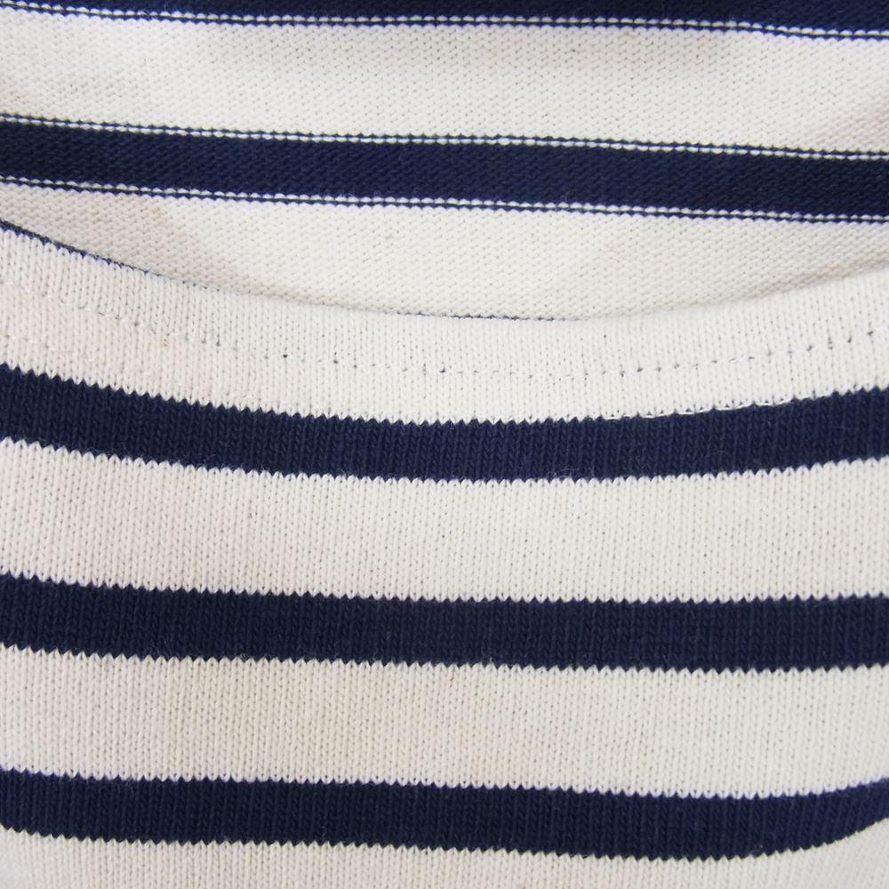 SAINT JAMES セントジェームス OUESSANT BORDER ウエッソン ボーダー カットソー オフホワイト系 ダークネイビー系 6【美品】【中古】