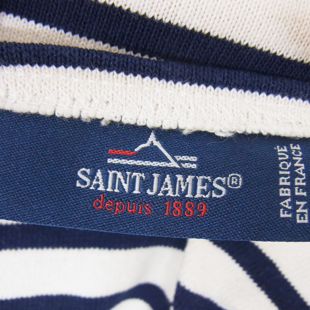 SAINT JAMES セントジェームス OUESSANT BORDER ウエッソン ボーダー カットソー オフホワイト系 ダークネイビー系 6【美品】【中古】