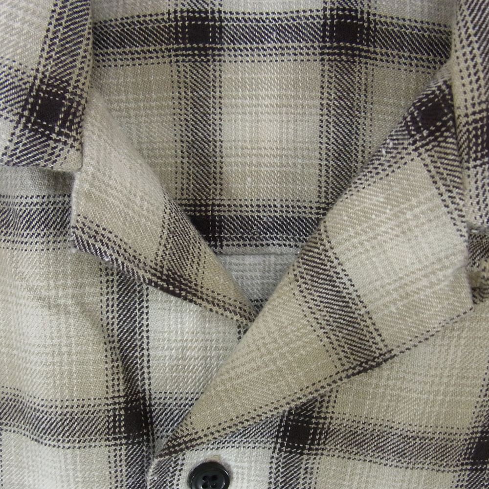 MINEDENIM マインデニム 2209-5002-67-012 V.Check Flannel Work SH チェック フランネル シャツ ベージュ系 1【中古】